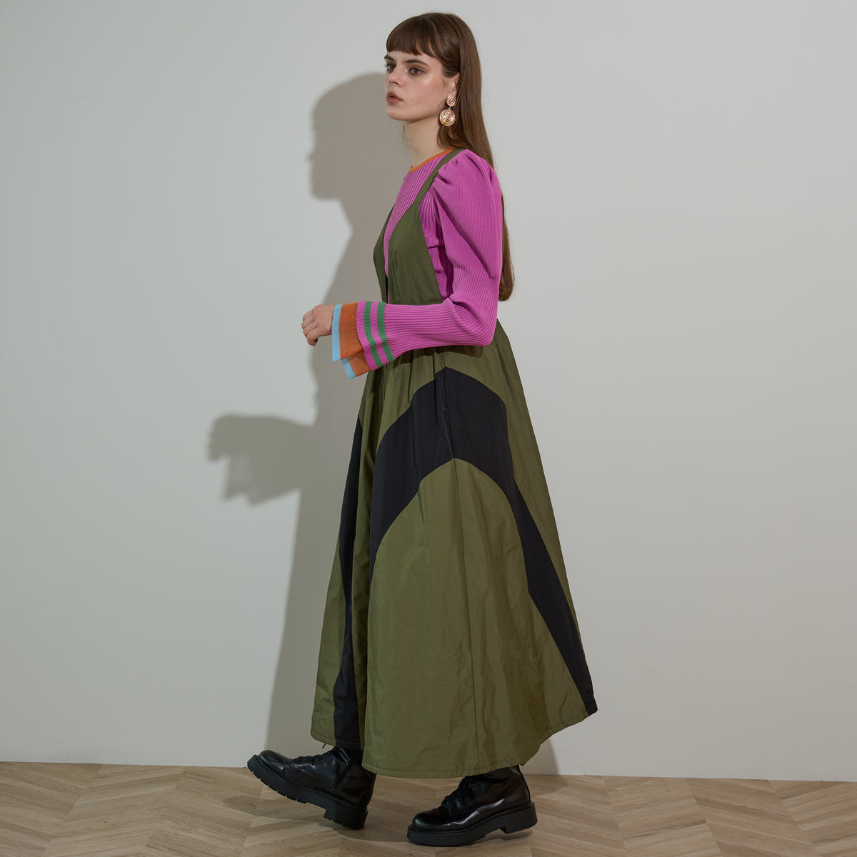 anna sui nyc Puffy Jumper Skirt アナスイ エヌワイシー パフィージャンパースカート 16240476【レディース 取り外し可能 ロングスカート スポーティー カジュアル スリット 26FW】