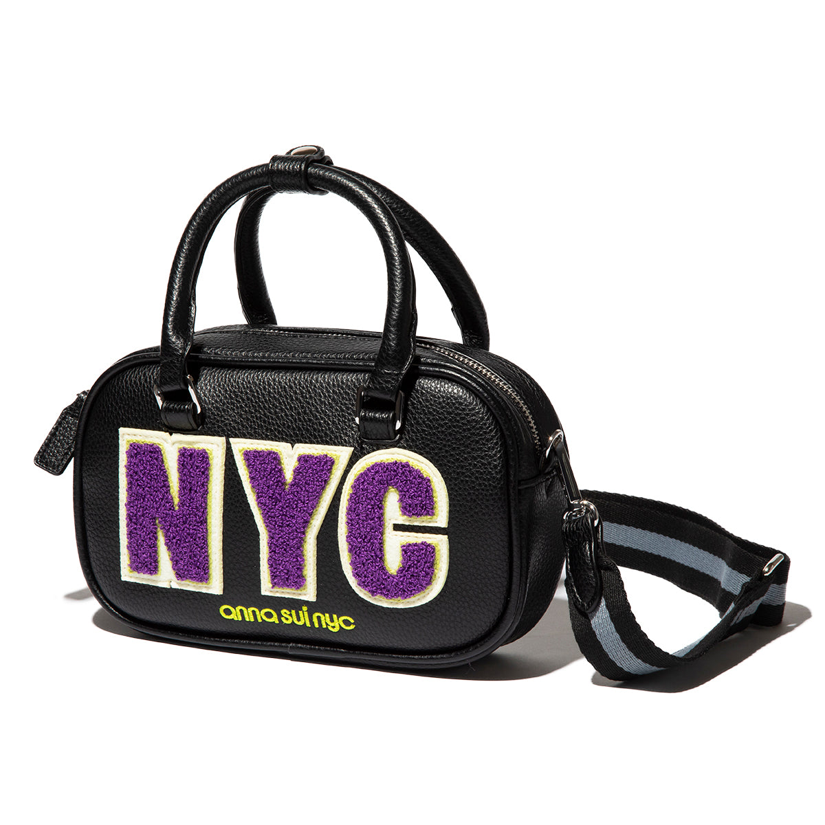 anna sui nyc Stadium Shoulder Bag アナスイ エヌワイシー スタジアムショルダーバッグ 16261492【レディース  ミニショルダーバッグ レトロスポーティー ワッペン 取り外し可能 26FW】