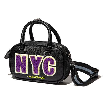 anna sui nyc Stadium Shoulder Bag アナスイ エヌワイシー スタジアムショルダーバッグ 16261492【レディース  ミニショルダーバッグ レトロスポーティー ワッペン 取り外し可能 26FW】