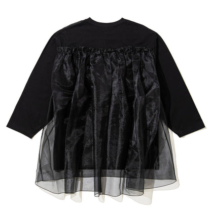 YuumiARIA TULLE FLARE T-SHIRT ユウミアリア チュールフレアTシャツ 262-AC030【レディース トップス カットソー シースルー レイヤード 花柄 26FW】