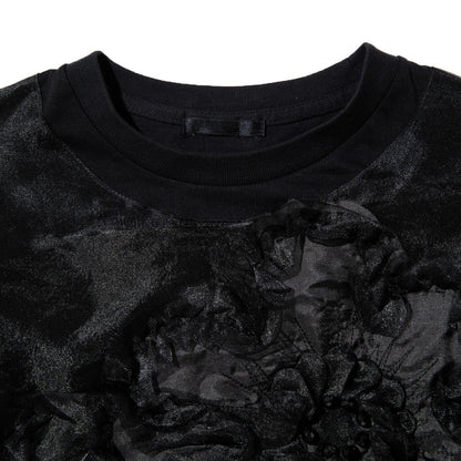 YuumiARIA TULLE FLARE T-SHIRT ユウミアリア チュールフレアTシャツ 262-AC030【レディース トップス カットソー シースルー レイヤード 花柄 26FW】