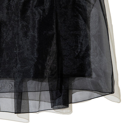 YuumiARIA TULLE FLARE T-SHIRT ユウミアリア チュールフレアTシャツ 262-AC030【レディース トップス カットソー シースルー レイヤード 花柄 26FW】