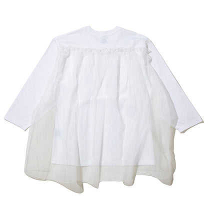 YuumiARIA TULLE FLARE T-SHIRT ユウミアリア チュールフレアTシャツ 262-AC030【レディース トップス カットソー シースルー レイヤード 花柄 26FW】