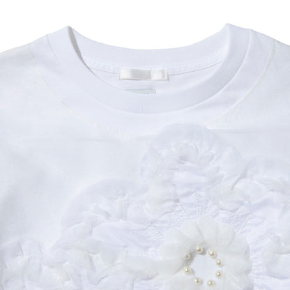 YuumiARIA TULLE FLARE T-SHIRT ユウミアリア チュールフレアTシャツ 262-AC030【レディース トップス カットソー シースルー レイヤード 花柄 26FW】