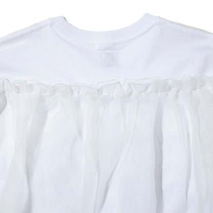 YuumiARIA TULLE FLARE T-SHIRT ユウミアリア チュールフレアTシャツ 262-AC030【レディース トップス カットソー シースルー レイヤード 花柄 26FW】