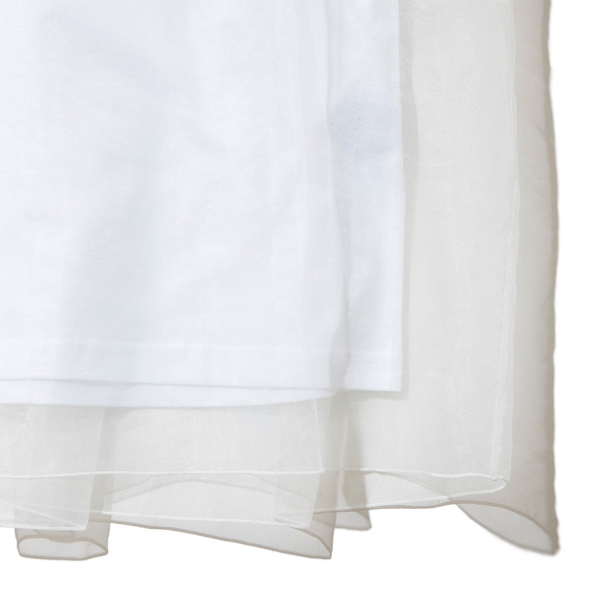 YuumiARIA TULLE FLARE T-SHIRT ユウミアリア チュールフレアTシャツ 262-AC030【レディース トップス カットソー シースルー レイヤード 花柄 26FW】
