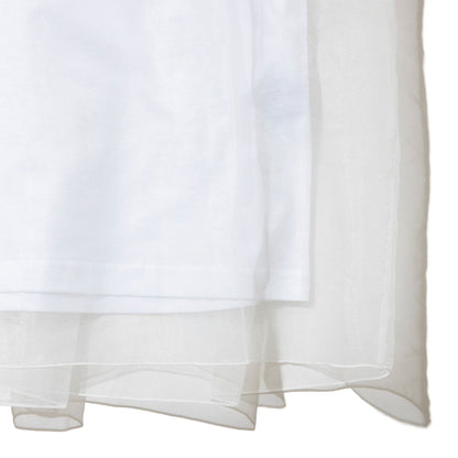 YuumiARIA TULLE FLARE T-SHIRT ユウミアリア チュールフレアTシャツ 262-AC030【レディース トップス カットソー シースルー レイヤード 花柄 26FW】