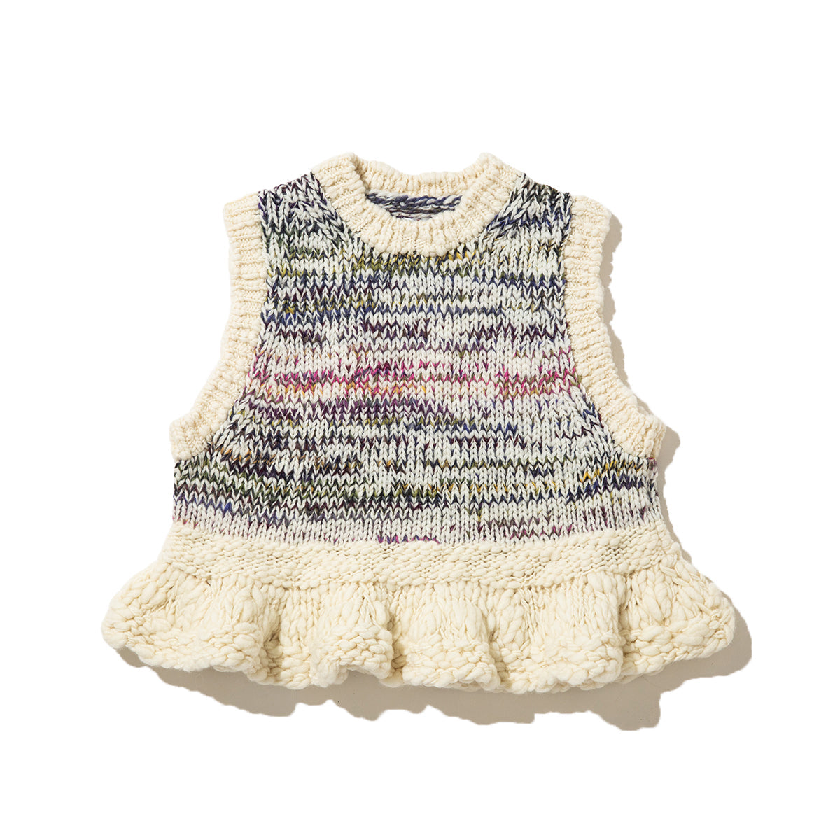 YuumiARIA FLARED KNIT VEST ユウミアリア フレアード ニット ベスト 262-AK012【レディース ニットベスト フレア 手編み 26FW】