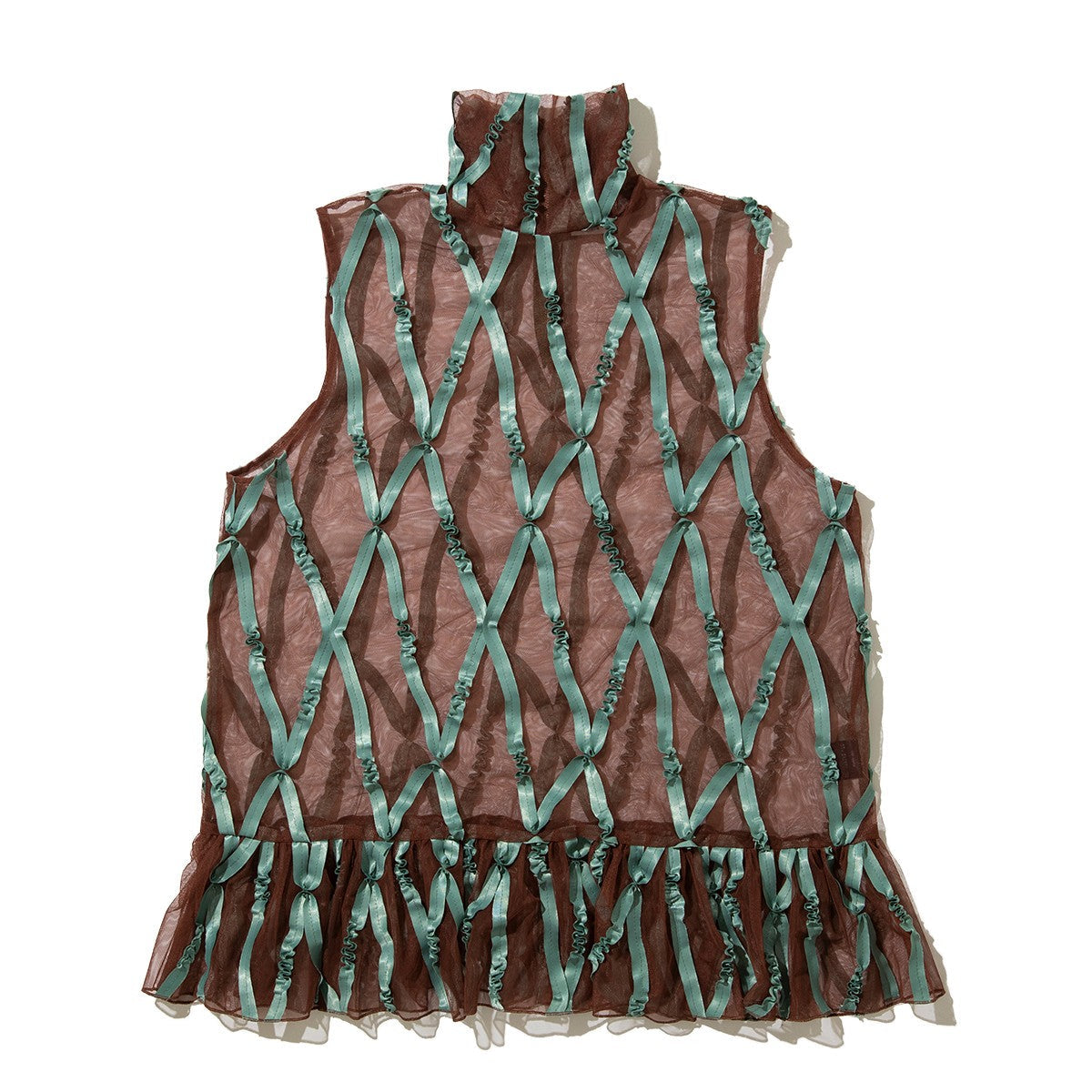 YuumiARIA TAPE TULLE SHIRT ユウミアリア テープチュールシャツ 262-AS009【レディース トップス テープ刺繍 レイヤード デザイン性 26FW】