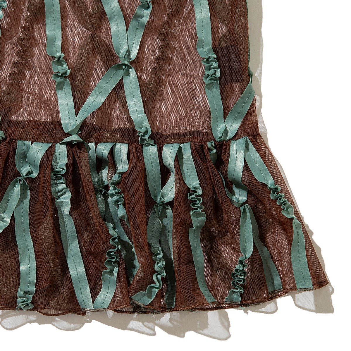 YuumiARIA TAPE TULLE SHIRT ユウミアリア テープチュールシャツ 262-AS009【レディース トップス テープ刺繍 レイヤード デザイン性 26FW】
