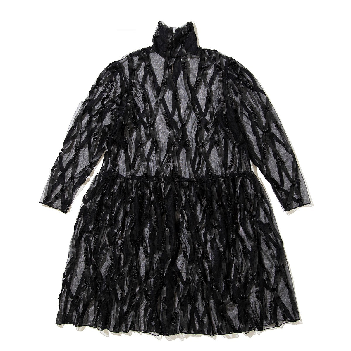 YuumiARIA TAPE TULLE ONE PIECE ユウミアリア テープチュールワンピース 262-AS010【レディース ワンピース 刺繍 インナー レイヤード 26FW】