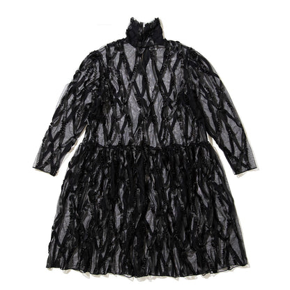 YuumiARIA TAPE TULLE ONE PIECE ユウミアリア テープチュールワンピース 262-AS010【レディース ワンピース 刺繍 インナー レイヤード 26FW】