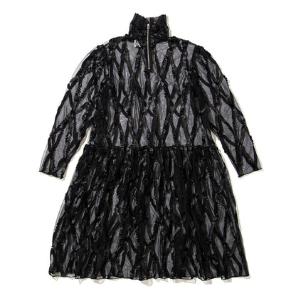 YuumiARIA TAPE TULLE ONE PIECE ユウミアリア テープチュールワンピース 262-AS010【レディース ワンピース 刺繍 インナー レイヤード 26FW】