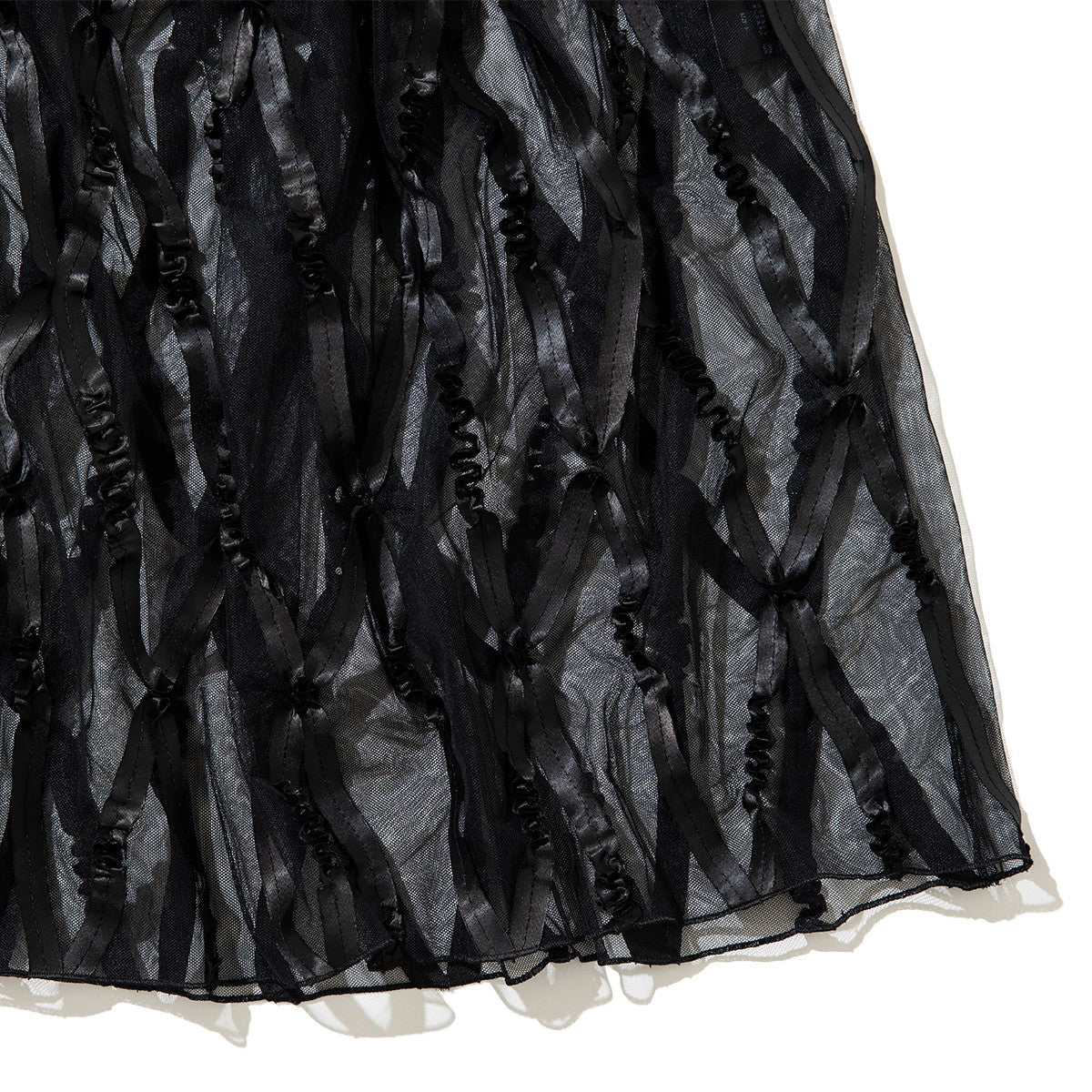 YuumiARIA TAPE TULLE ONE PIECE ユウミアリア テープチュールワンピース 262-AS010【レディース ワンピース 刺繍 インナー レイヤード 26FW】
