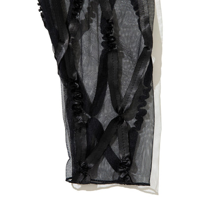 YuumiARIA TAPE TULLE ONE PIECE ユウミアリア テープチュールワンピース 262-AS010【レディース ワンピース 刺繍 インナー レイヤード 26FW】