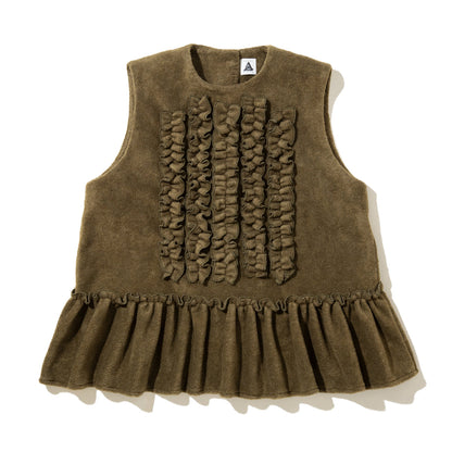 YuumiARIA Fleece Frill Vest ユウミアリア フリースフリルベスト 262-AS022【レディース トップス ベスト レイヤード 重ね着 26FW】