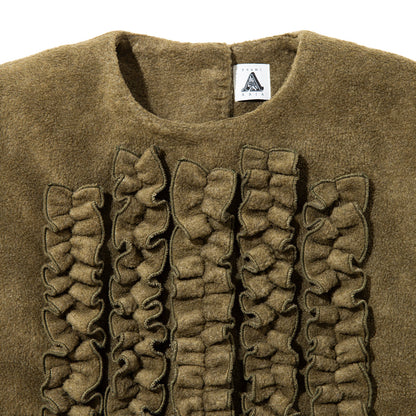 YuumiARIA Fleece Frill Vest ユウミアリア フリースフリルベスト 262-AS022【レディース トップス ベスト レイヤード 重ね着 26FW】