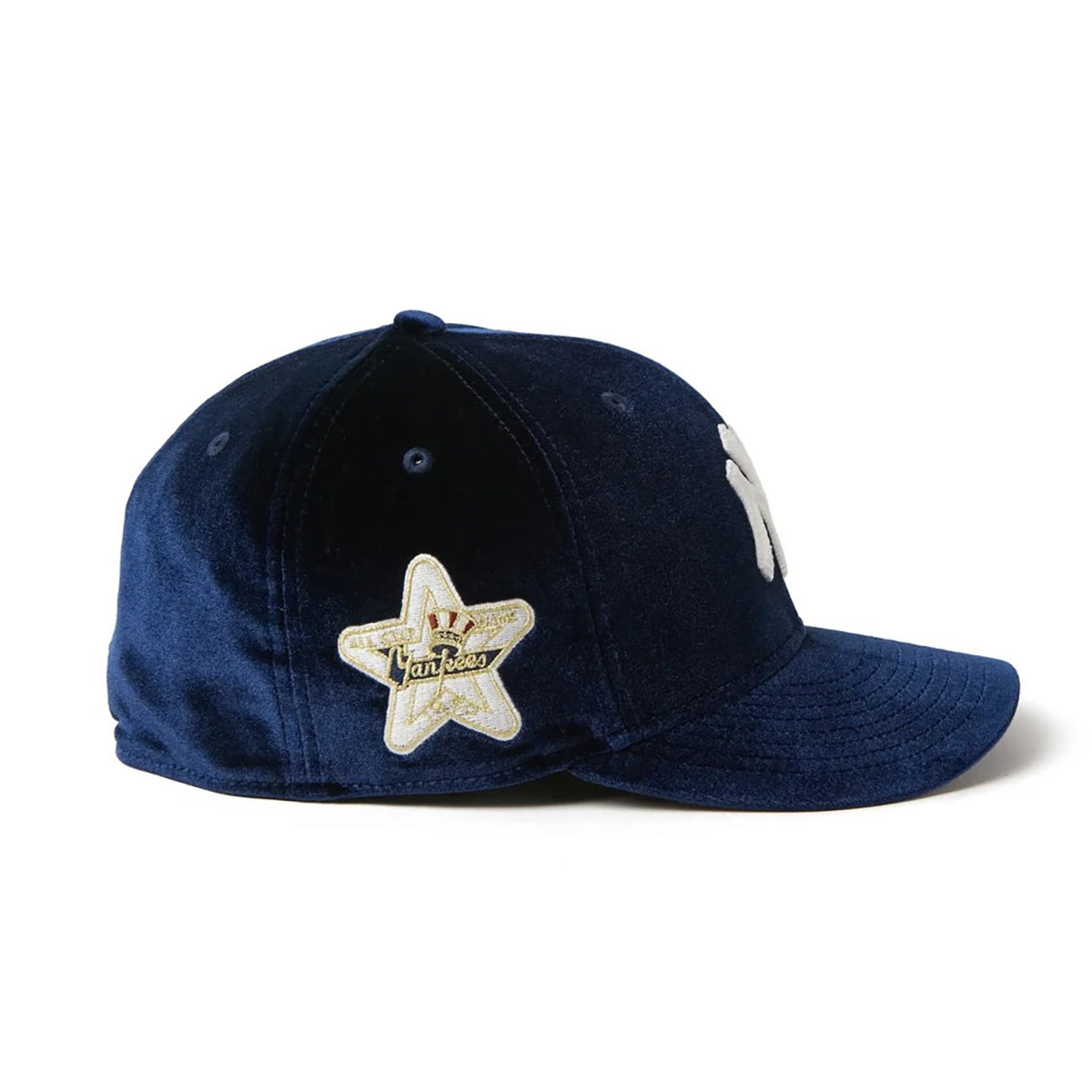NEW ERA NEW YORK YANKEES VELVET PRE CURVED 59FIFTY ニューエラ ニューヨーク ヤンキース ベルベット プリカーブド 59FIFTY 15136903-108【メンズ キャップ 帽子 カーブドバイザー ベルベット 光沢 26FW】