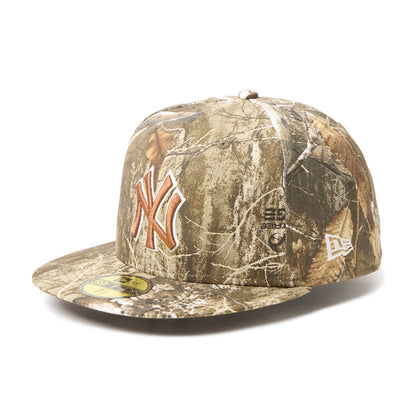 NEW ERA NEW YORK YANKEES REALTREE CAMO 59FIFTY ニューエラ ニューヨーク ヤンキース リアルツリー カモ ナインフィフティ 15137353【メンズ キャップ リアルツリーカモ カモフラージュ フラットバイザー  26FW】