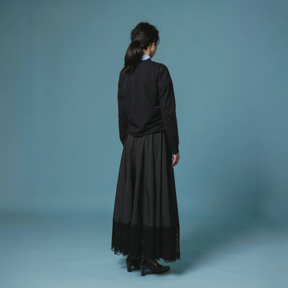 NON TOKYO LACE RIBBON SKIRT ノントーキョー レースリボンスカート NON-26A-0805【レディース ロングスカート ギャザースカート レース 撥水加工 26FW】