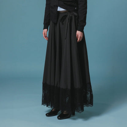 NON TOKYO LACE RIBBON SKIRT ノントーキョー レースリボンスカート NON-26A-0805【レディース ロングスカート ギャザースカート レース 撥水加工 26FW】