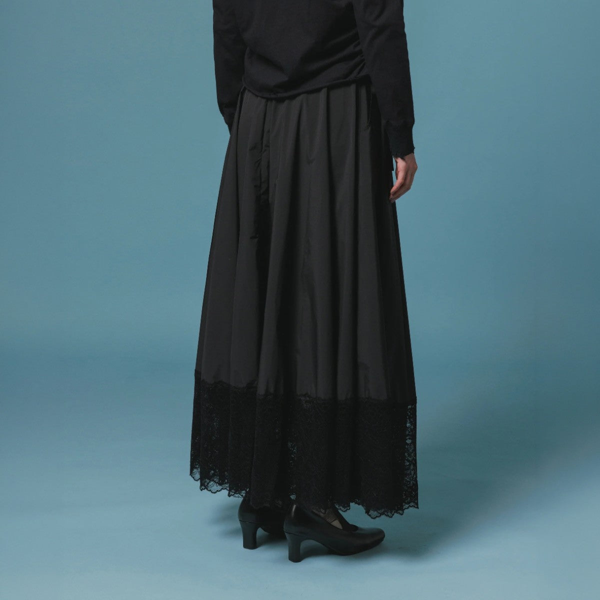 NON TOKYO LACE RIBBON SKIRT ノントーキョー レースリボンスカート NON-26A-0805【レディース ロングスカート ギャザースカート レース 撥水加工 26FW】