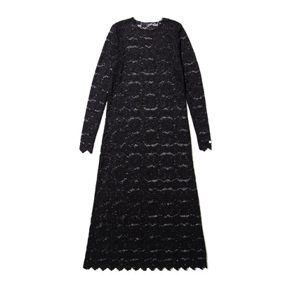 NON TOKYO Lace one-piece ノントーキョー レース ワンピース NON-26A-0810-BLK【レディース ロングワンピース レース 無地 花柄 ストレッチ 26FW】