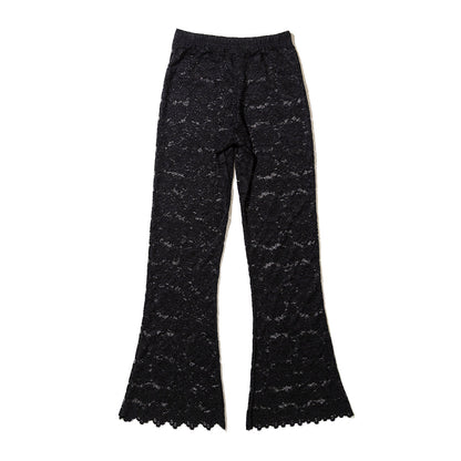 NON TOKYO Lace flare pants ノントーキョー レース フレアパンツ NON-26A-0811-BLK【レディース フレアパンツ レース 無地 花柄 ストレッチ 26FW】