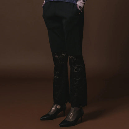 NON TOKYO Lace flare pants ノントーキョー レース フレアパンツ NON-26A-0811-BLK【レディース フレアパンツ レース 無地 花柄 ストレッチ 26FW】