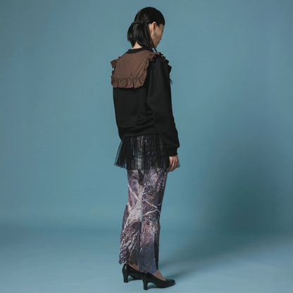 NON TOKYO Lace direct print flare pants ノントーキョー レース ダイレクト プリント フレアパンツ NON-26A-0811【レディース フレアパンツ レース プリント 花柄 ストレッチ 26FW】