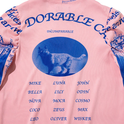 NON TOKYO Print Rib Puff Sleeve C/S ノントーキョー プリントリブパフスリーブカットソー NON-26A-0819【レディース パフスリーブ 日本製 リブニット 26FW】