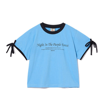 NON TOKYO VELVET RIBBON T-SHIRT ノントーキョー ベルベットリボンTシャツ  NON-26A-0825【レディース 半袖Tシャツ リボン 天竺   26FW】