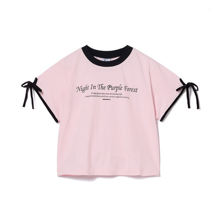NON TOKYO VELVET RIBBON T-SHIRT ノントーキョー ベルベットリボンTシャツ  NON-26A-0825【レディース 半袖Tシャツ リボン 天竺   26FW】
