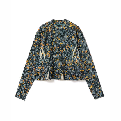NON TOKYO DIRECT PRINT RIB GATHER C/S ノントーキョー ダイレクトプリント リブギャザー C/S NON-26A-0917【レディース ギャザーカットソー フォトプリント 1点物 ストレッチ性 26FW】