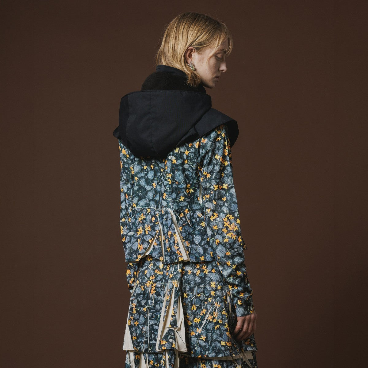 NON TOKYO DIRECT PRINT RIB GATHER C/S ノントーキョー ダイレクトプリント リブギャザー C/S NON-26A-0917【レディース ギャザーカットソー フォトプリント 1点物 ストレッチ性 26FW】