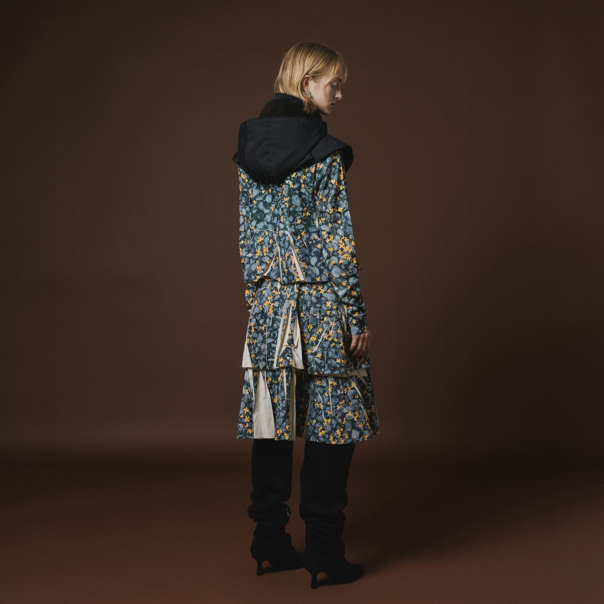 NON TOKYO DIRECT PRINT RIB GATHER C/S ノントーキョー ダイレクトプリント リブギャザー C/S NON-26A-0917【レディース ギャザーカットソー フォトプリント 1点物 ストレッチ性 26FW】