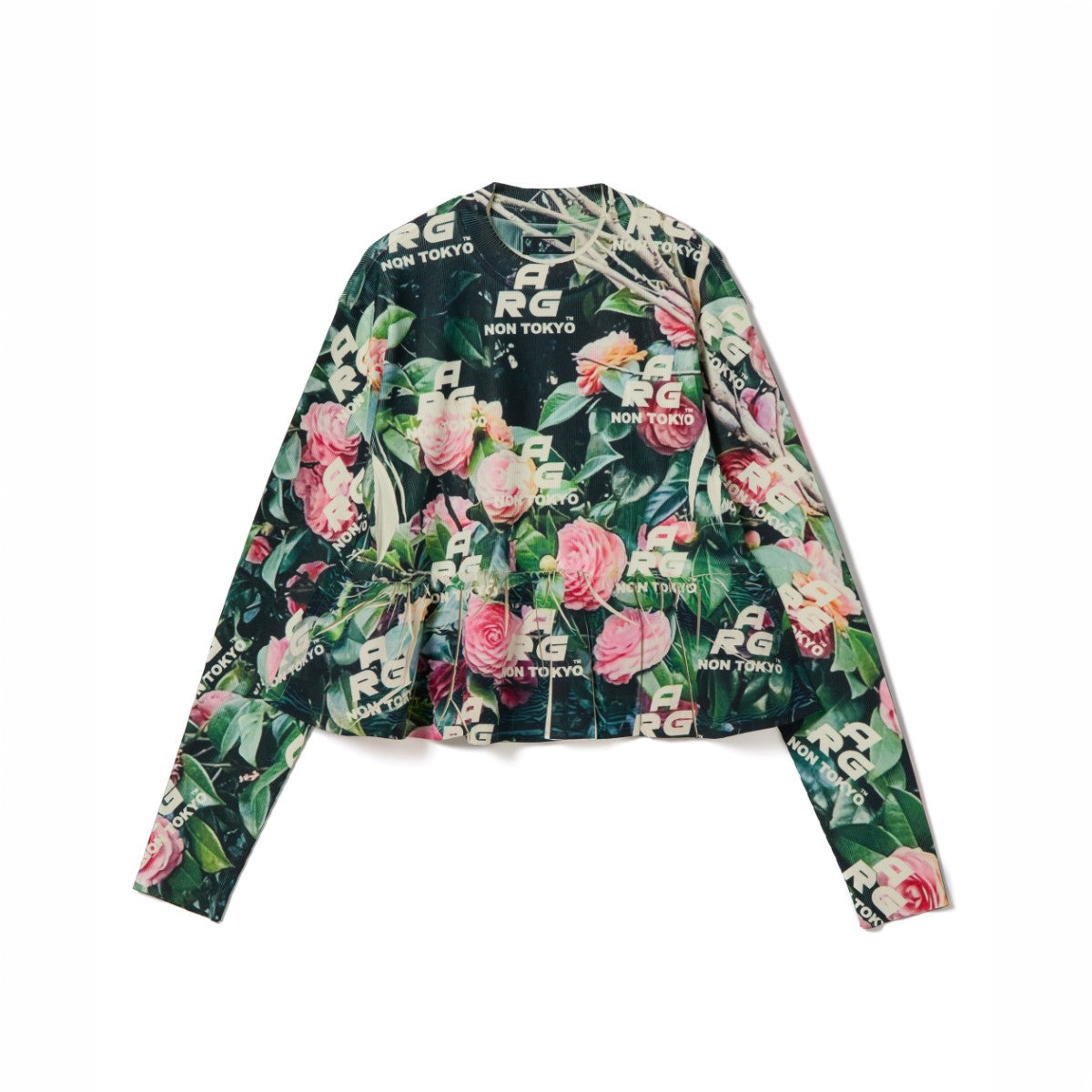 NON TOKYO DIRECT PRINT RIB GATHER C/S ノントーキョー ダイレクトプリント リブギャザー C/S NON-26A-0917【レディース ギャザーカットソー フォトプリント 1点物 ストレッチ性 26FW】