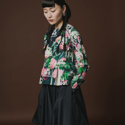 NON TOKYO DIRECT PRINT RIB GATHER C/S ノントーキョー ダイレクトプリント リブギャザー C/S NON-26A-0917【レディース ギャザーカットソー フォトプリント 1点物 ストレッチ性 26FW】