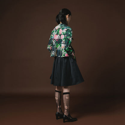 NON TOKYO DIRECT PRINT RIB GATHER C/S ノントーキョー ダイレクトプリント リブギャザー C/S NON-26A-0917【レディース ギャザーカットソー フォトプリント 1点物 ストレッチ性 26FW】