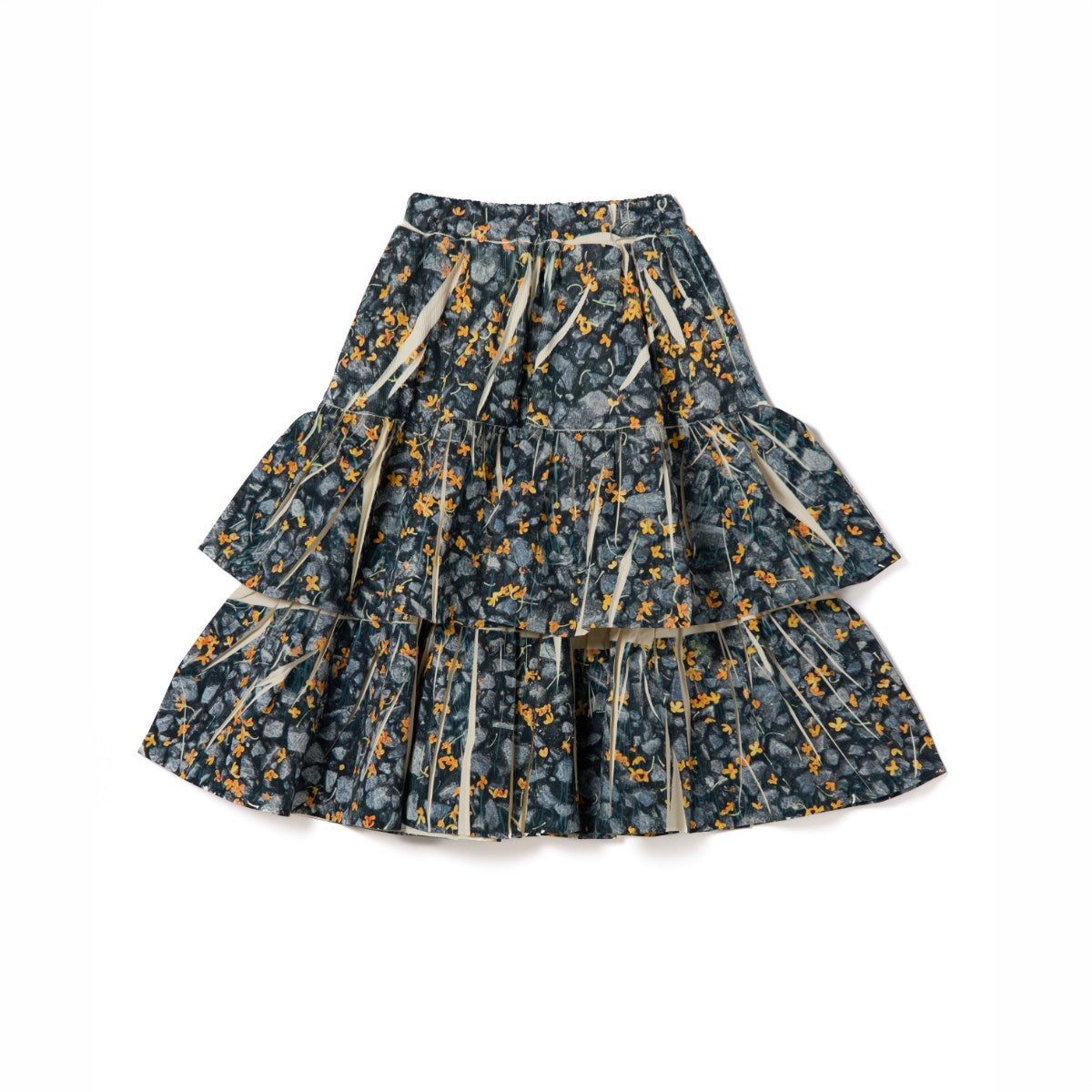 NON TOKYO DIRECT PRINT RIB GATHER SKIRT ノントーキョー ダイレクトプリント リブギャザースカート NON-26A-0918【レディース ティアードスカート ベアトップ フォトプリント 26FW】