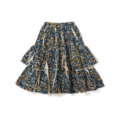 NON TOKYO DIRECT PRINT RIB GATHER SKIRT ノントーキョー ダイレクトプリント リブギャザースカート NON-26A-0918【レディース ティアードスカート ベアトップ フォトプリント 26FW】