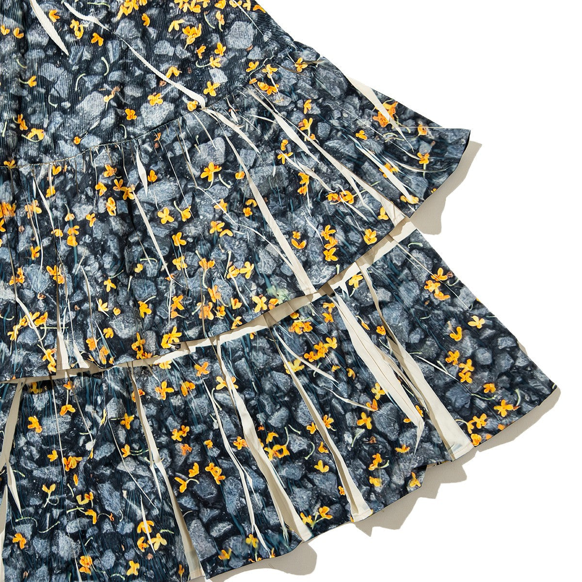 NON TOKYO DIRECT PRINT RIB GATHER SKIRT ノントーキョー ダイレクトプリント リブギャザースカート NON-26A-0918【レディース ティアードスカート ベアトップ フォトプリント 26FW】