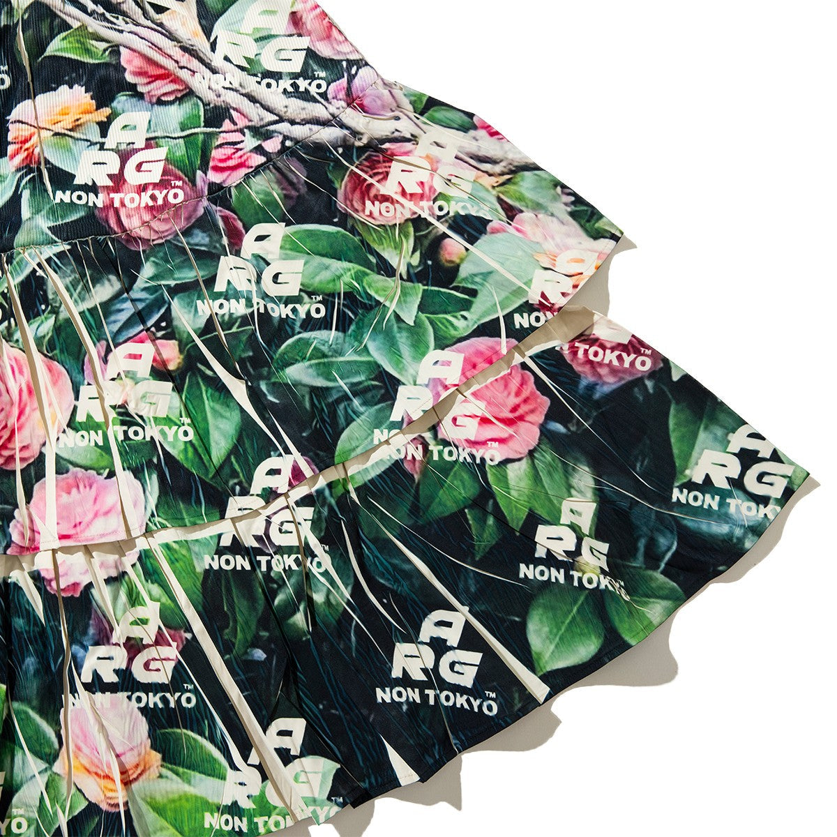 NON TOKYO DIRECT PRINT RIB GATHER SKIRT ノントーキョー ダイレクトプリント リブギャザースカート NON-26A-0918【レディース ティアードスカート ベアトップ フォトプリント 26FW】