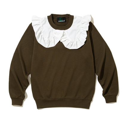 NON TOKYO Frill Collar PO Sweat ノントーキョー フリル カラー プルオーバー スウェット NON-26A-1011【レディース スウェット トレーナー フリル ガーリー 快適性  26FW】