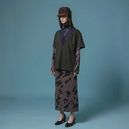 NON TOKYO Print Rib L/S One-piece ノントーキョー プリントリブロングスリーブワンピース NON-26A-1017【レディース 長袖ワンピース ロングワンピース 速乾性 ポケット付き 26FW】