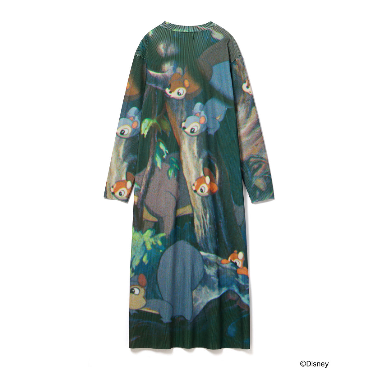 NON TOKYO Print Rib L/S One-Piese / Snow White ノントーキョー プリントリブロングスリーブワンピース/スノーホワイト NON-26A-SW10-003【レディース リブワンピース 長袖ワンピース プリントワンピース 総柄プリント 26FW】
