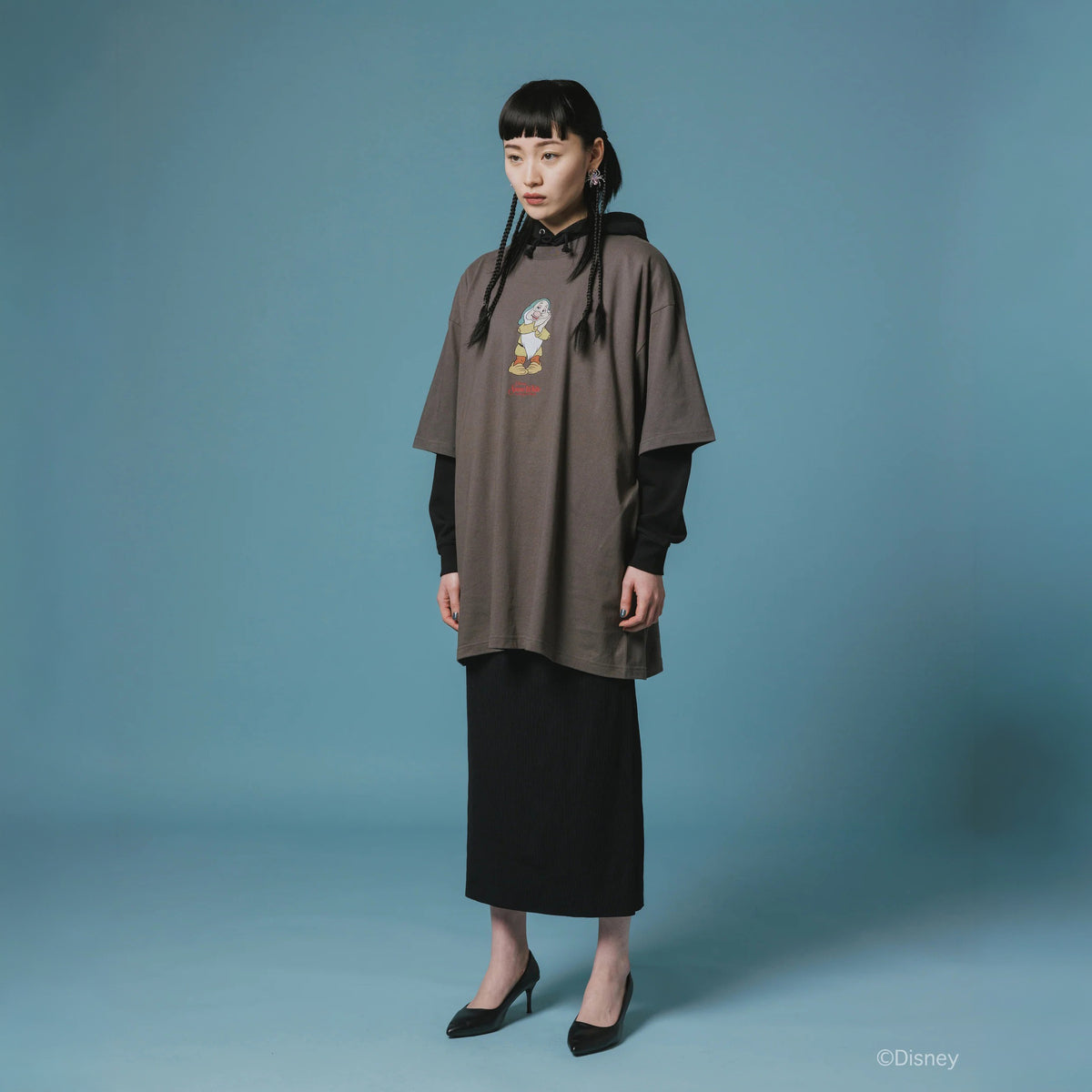 NON TOKYO Print Big T-Shirt / Sleepy ノントーキョー プリントビッグティーシャツ スリーピー NON-26A-SW8-007【レディース プリントTシャツ 快適性 オーバーサイズ 日本製 26FW】