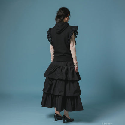 NON TOKYO FRILL SLEEVE HOODIE ノントーキョー フリル スリーブ フーディー NON-26A-SW8-009【レディース プルオーバーフーディー フリル付き グラフィック 前面プリント 26FW】