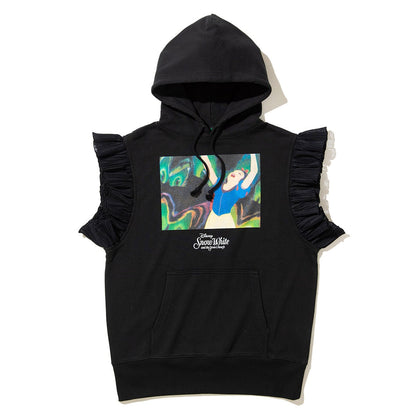 NON TOKYO FRILL SLEEVE HOODIE ノントーキョー フリル スリーブ フーディー NON-26A-SW8-009【レディース プルオーバーフーディー フリル付き グラフィック 前面プリント 26FW】
