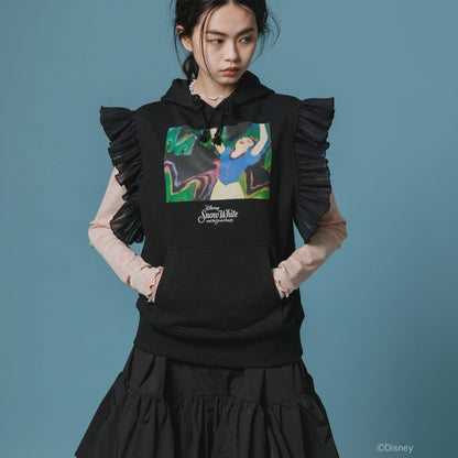 NON TOKYO FRILL SLEEVE HOODIE ノントーキョー フリル スリーブ フーディー NON-26A-SW8-009【レディース プルオーバーフーディー フリル付き グラフィック 前面プリント 26FW】
